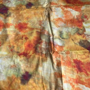 Tie Dye Design, Yellow, Orange, Burgundy, Green Cotton, Polyester, Summer Colors, 172 x 55 Inches,New/Old Stock