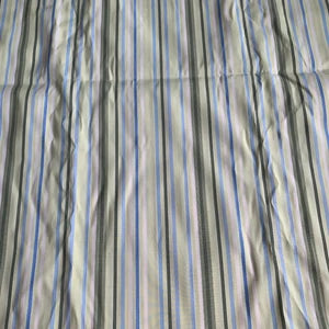 Vintage Mod 1970's Striped Polyester Fabric, Blue, Green, White, 96 x 45 Inches, New/Old Stock