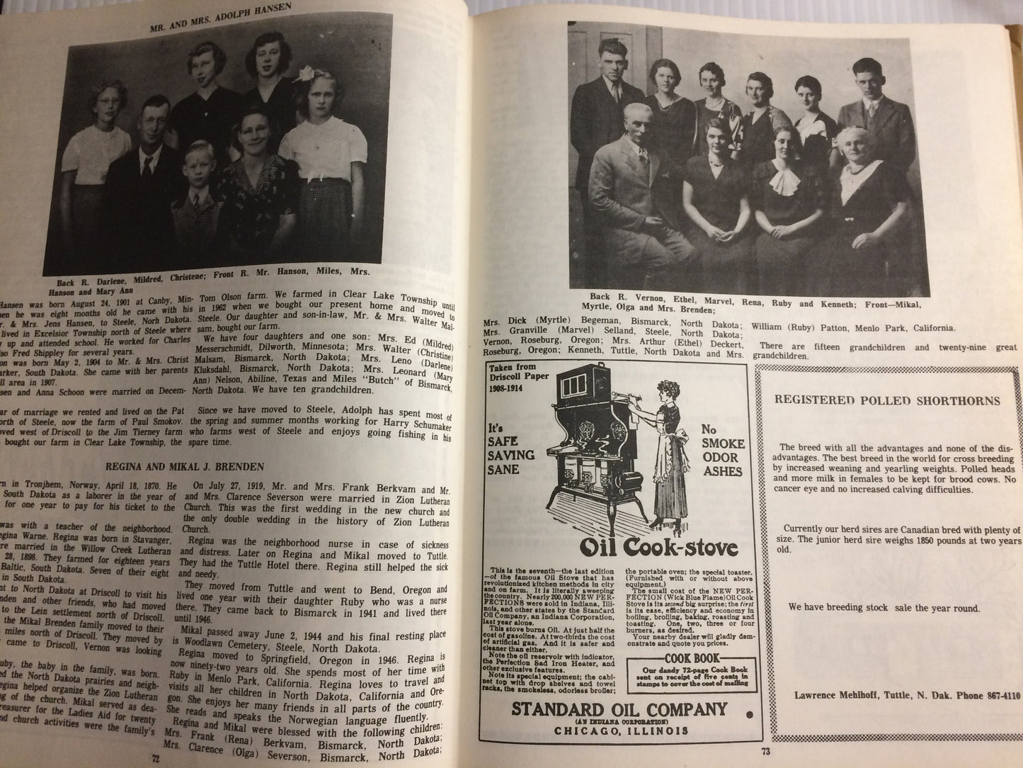 Driscoll North Dakota 1883-1970 History Book, Remembrances, Family, Stories, United States, Town, Local, Frederick,