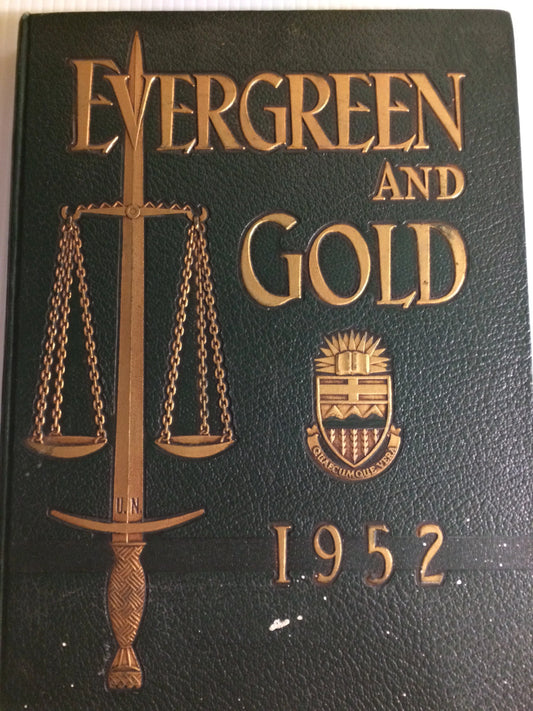 Evergreen and Gold 1952 School Class, Remembrance, Yearbook, University of Alberta, Edmonton, Canada,  Official Publication