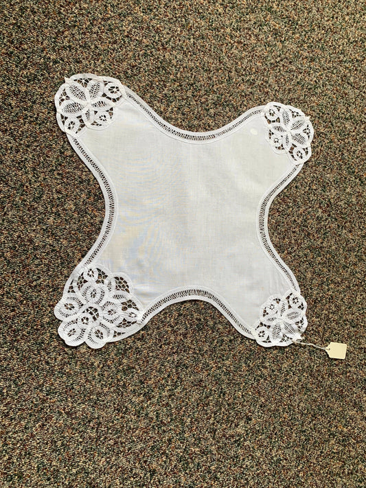 Vintage Never Used Linen Large Cloth Bun Warmer Finished Edges, Delicate, Home Decor, 100% Cotton, White,