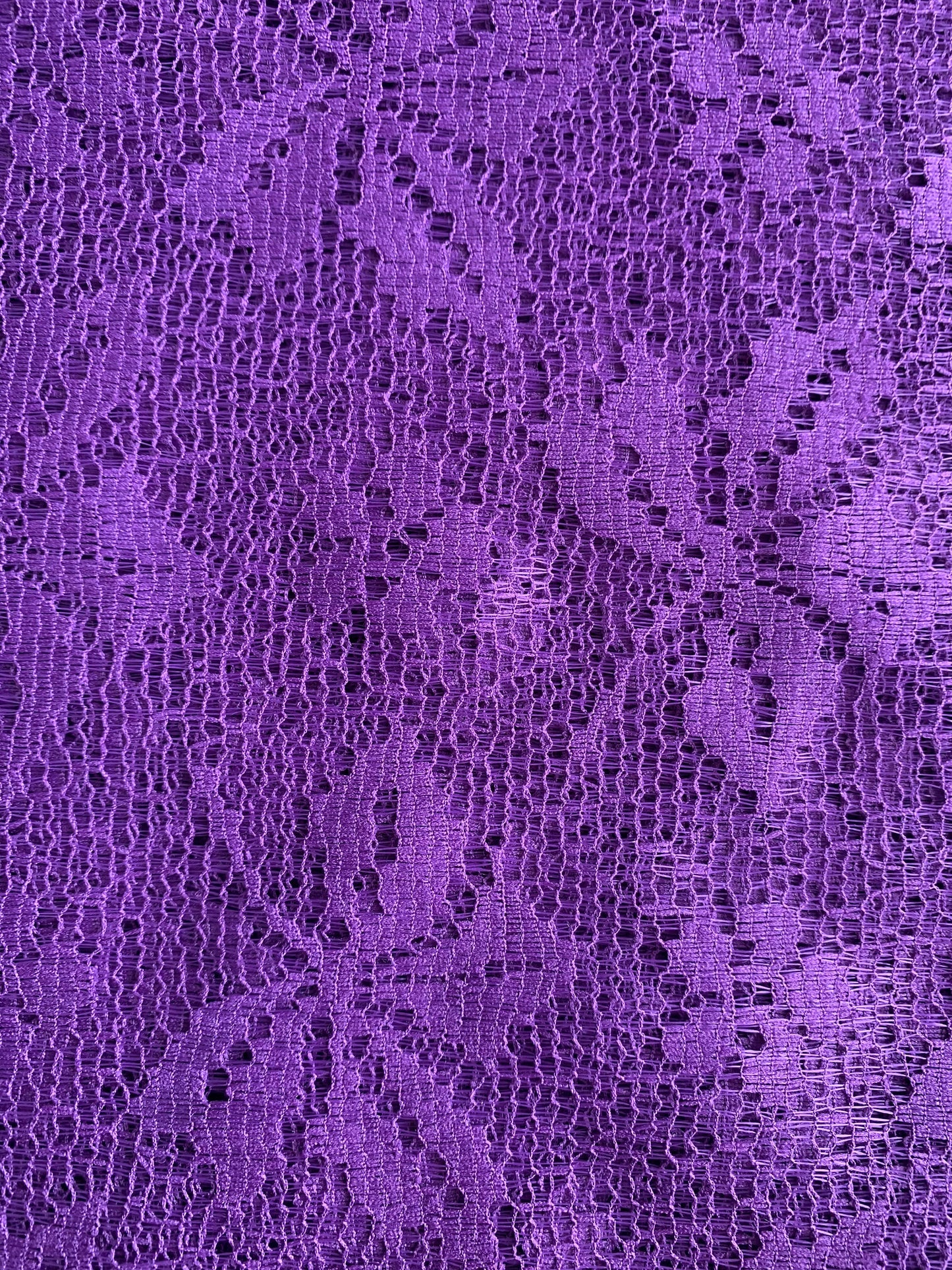 Lace Fabric, Purple, Light Weght Polyester, Flowers, 48" Wide x 300" Long, New/Old Stock