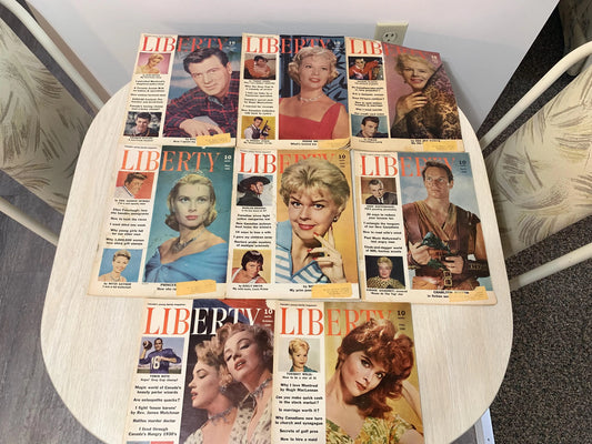 Vintage 1960 Canada Liberty Magazines Articles Pertaining to Canada Ways, Celebrity News, Political Views, Life Issues,