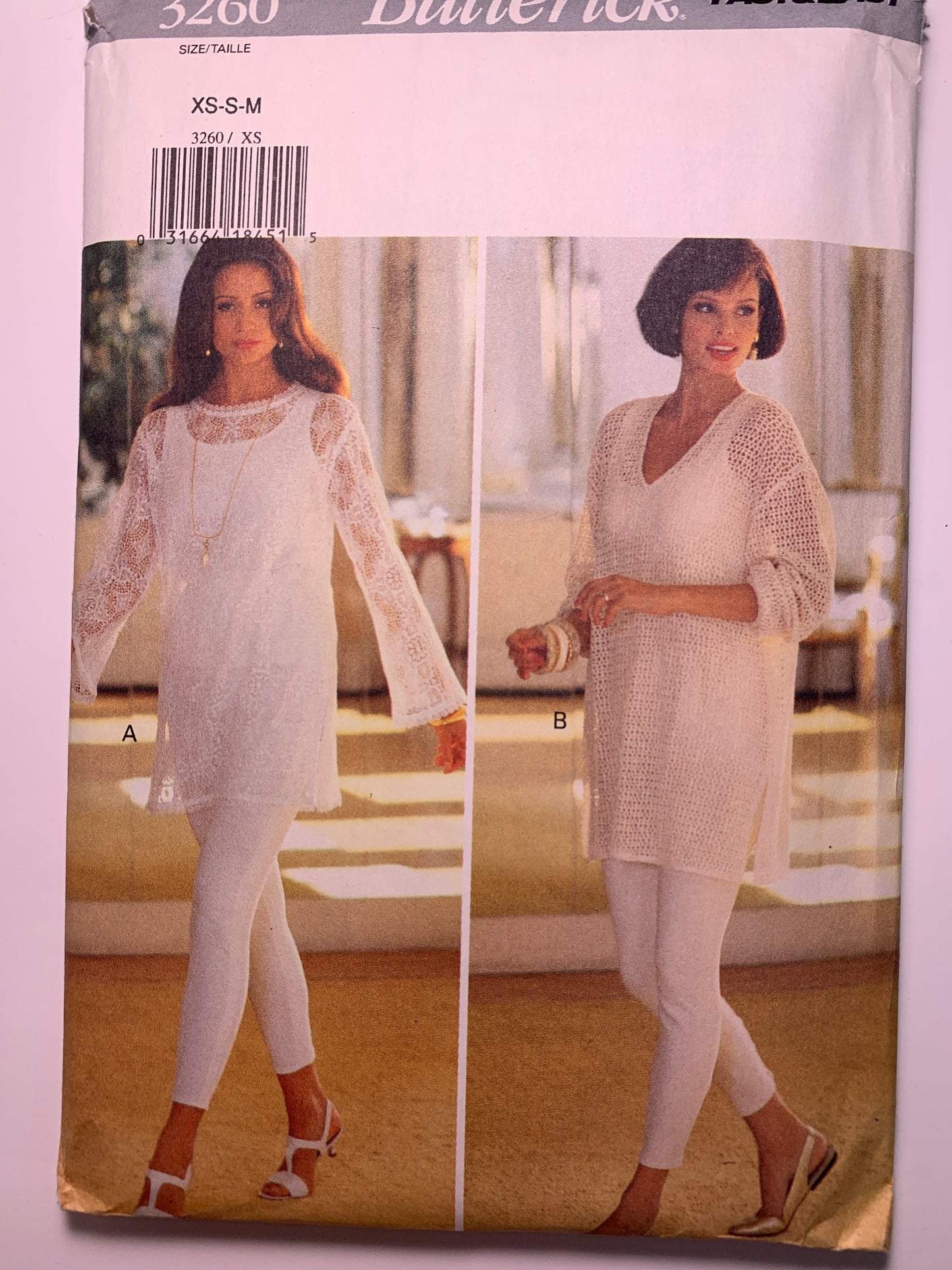 Butterick Sewing Pattern 3260 Misses' Petite Top, Tank Top, Leggings, Loose-Fitting, Pullover, Long Sleeves, Size 6-14, Uncut, Vintage 1994