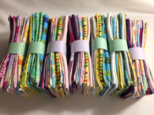 Washcloths/Wipes, Flannelette, Reversible, Environmentally Safe, 100% Cotton, Handmade, Gift, Baby, Facial Cleansing, Eco-Friendly, Re-Usable