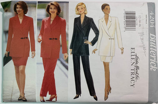 Butterick 4204, Misses' Petite, Top, Skirt, Pants, Size 12-16, Uncut, Vintage 1995