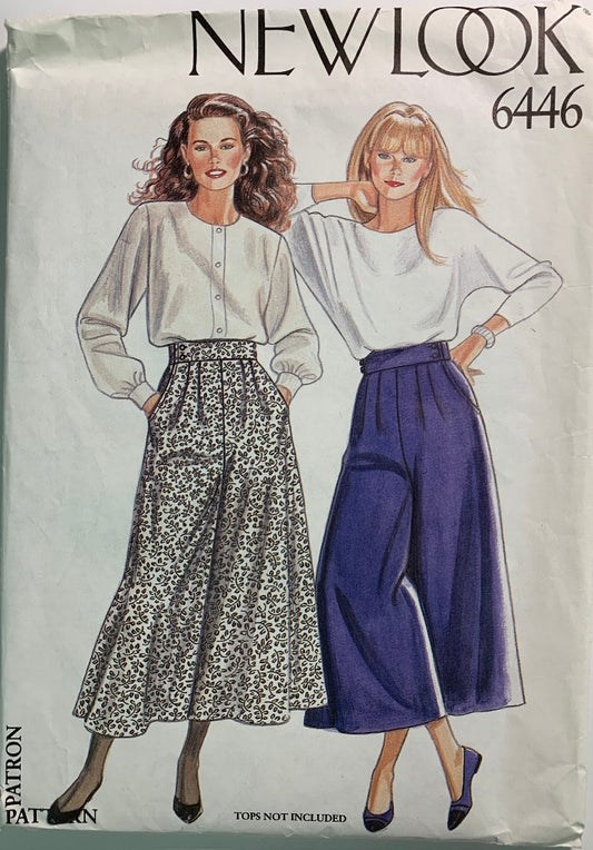 Simplicity New Look 6446 Culottes, Size 8-18, Uncut, Vintage 1990