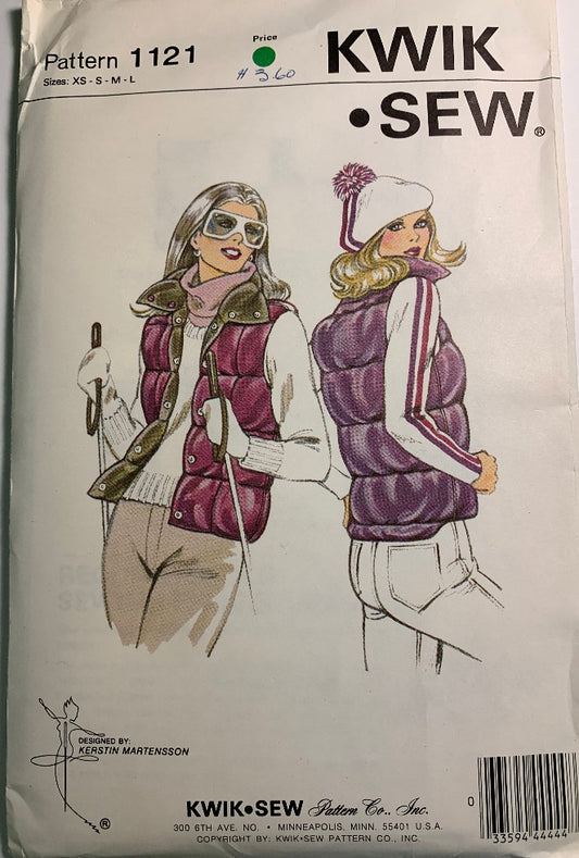 KWIK 1121 Misses' Winter Vest, Size Xs-Lrg, Uncut, Vintage 1970