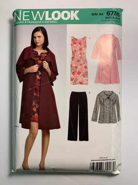Simplicity New Look 6736 Misses' Dress, Jacket, Pants, Size 8-10, Cut, 2007