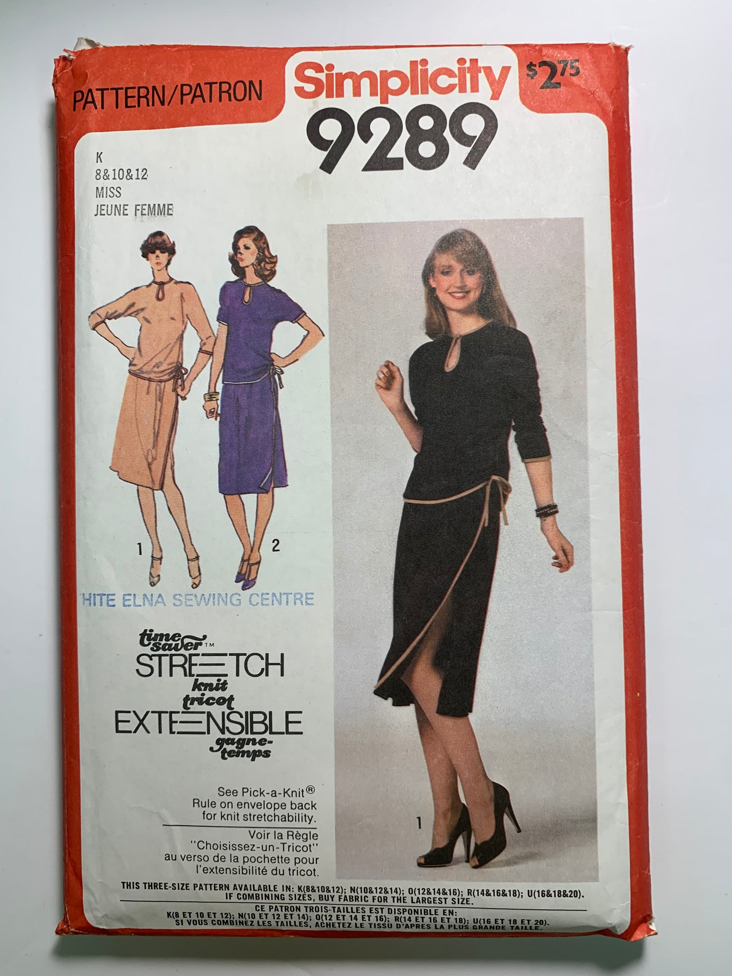 Simplicity 9289 Misses' Dress, Size 8-10, Cut, Vintage 1979