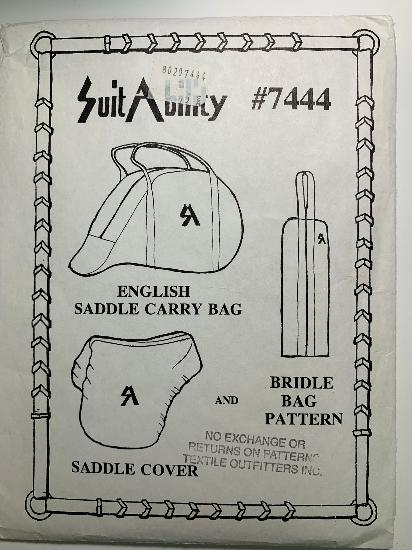 Suitability 7444 English Saddle Carry Bag, Cover, Bridle Bag, Cut