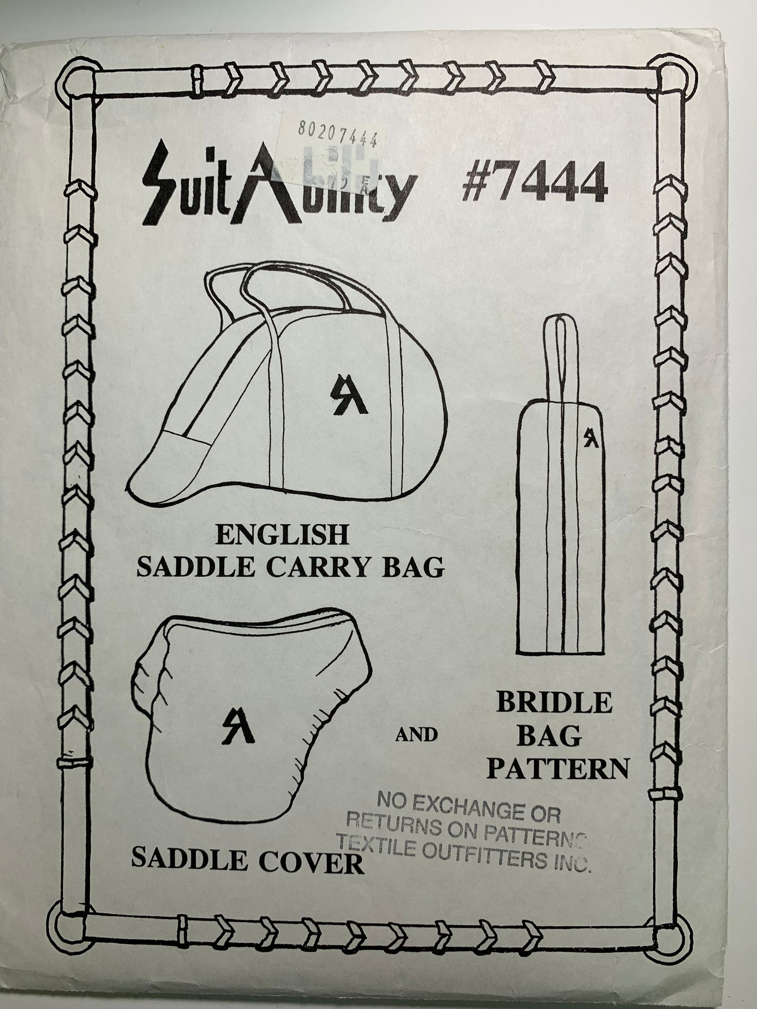 Suitability 7444 English Saddle Carry Bag, Cover, Bridle Bag, Cut