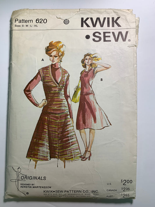 KWIK 620 Misses' Sweater, Skirt, Size S-XL, Uncut