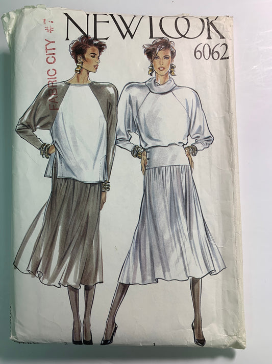 Simplicity New Look 6062 Top, Skirt, Size 8-18, Cut, Vintage