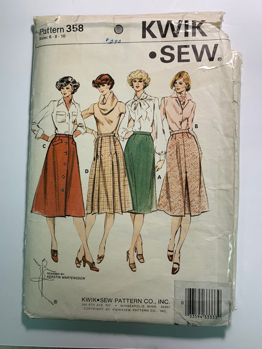 KWIK 358 Misses' Skirt, Size 6-10, Cut
