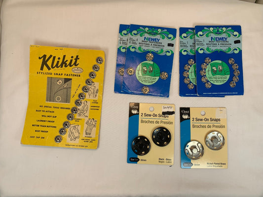 Snap Fasteners 4 Various Sizes Old New Stock, Sew On, Klikit, Dritz, Newey