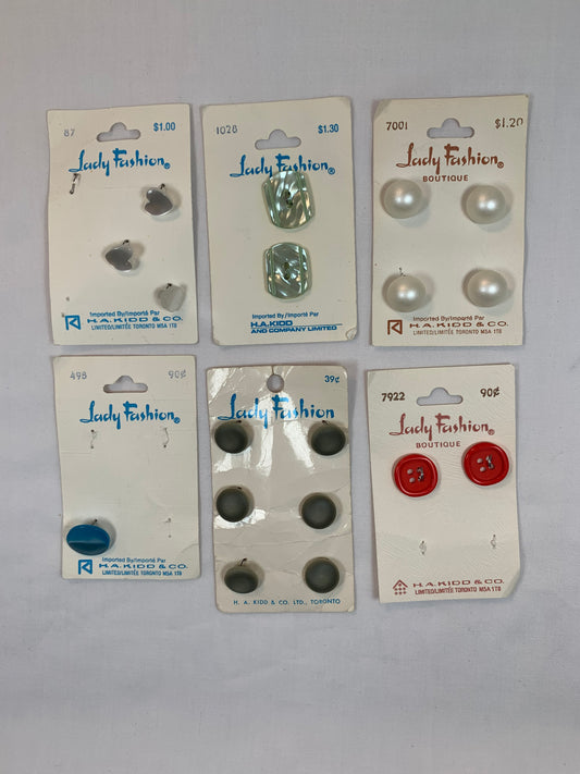 Vintage Lady Fashion Buttons, Shank, Flat, Red, Green, White, Blue, Various Sizes, Shiny, Sewing, Scrapbooking, Crafts, Rectangle, Round