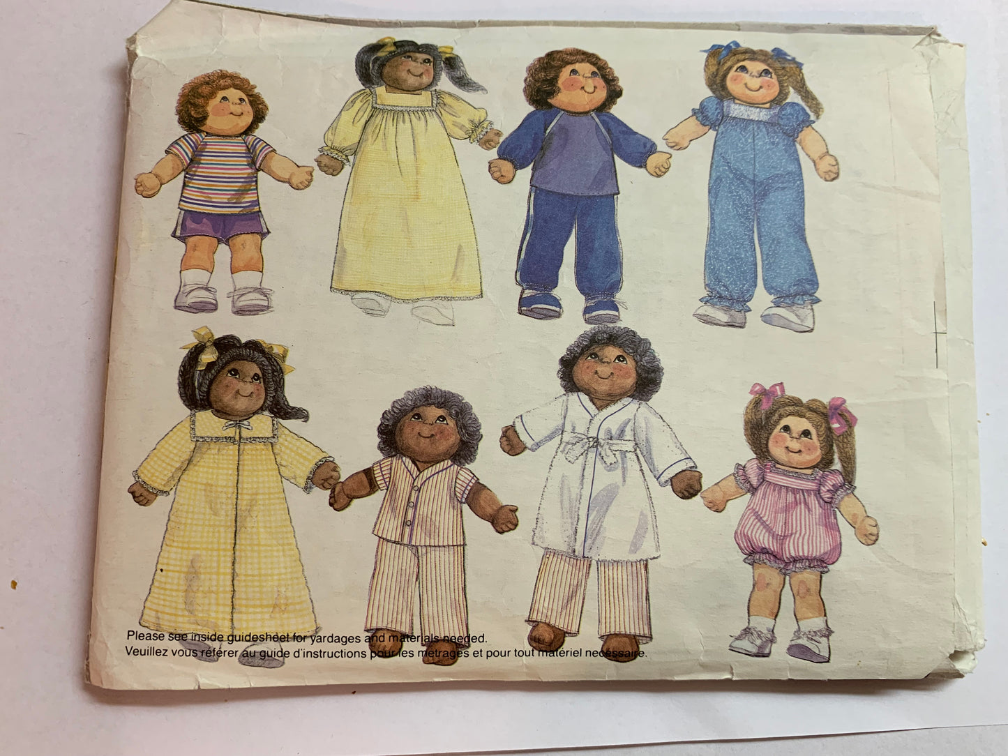 McCall's Sewing Pattern 9091 18 and 23 Inch Soft Sculptured Dolls, Jumper, Dress, Top, Shorts, Robe, Pajamas, Uncut, Vintage 1998