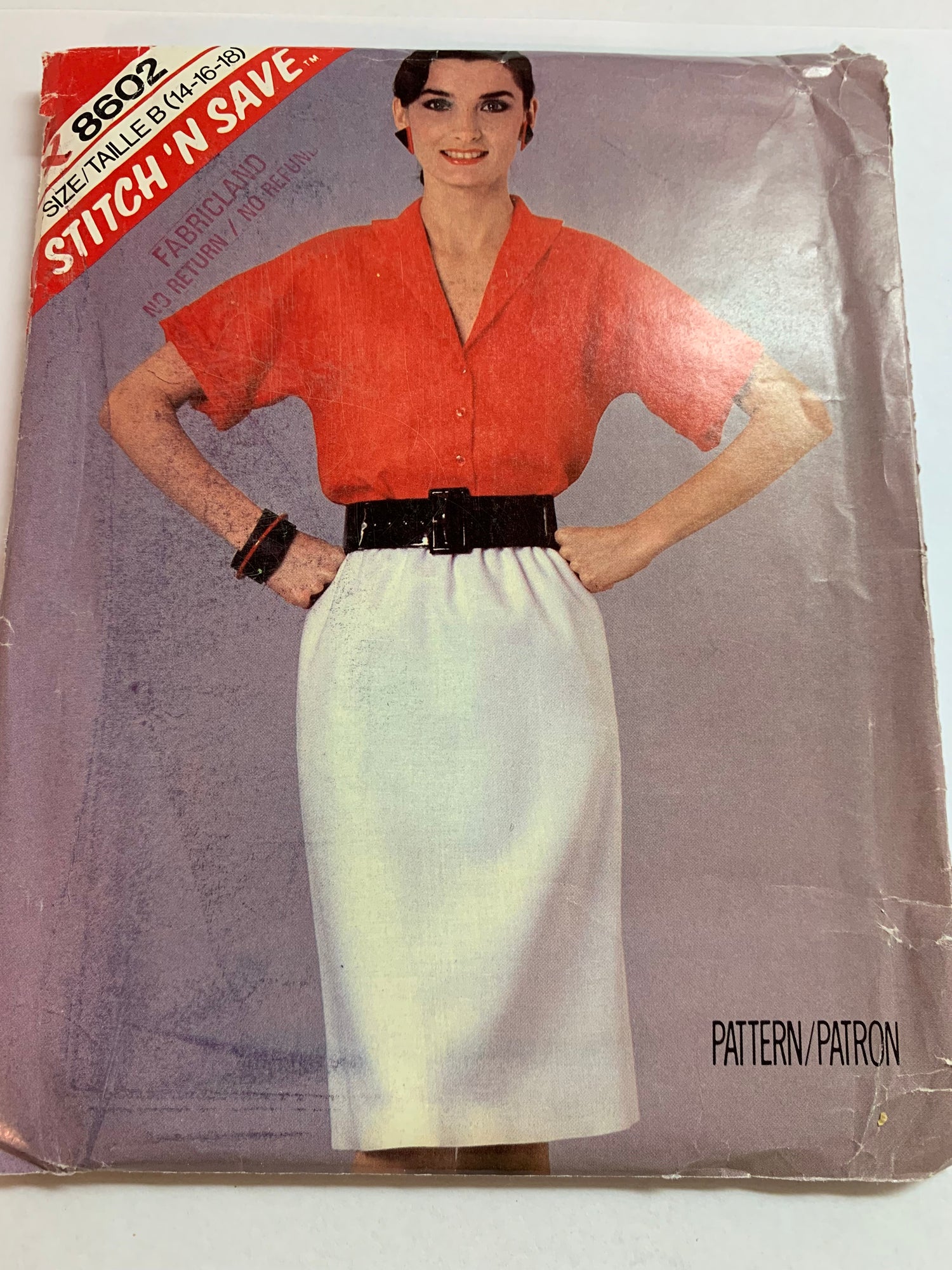 McCall's Sewing Pattern Stitch 'n Save 8603 Misses' Top, Skirt, Short Sleeves, Button Front, Pockets, Size 6-10, Uncut, Vintage 1988