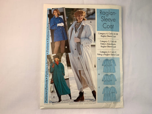 Sewing Step-By-Step Raglan Sleeve Coat, Category 4 Cards 55-58, Size 4-22, Uncut, Vintage 1995