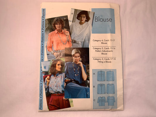 Sewing Step-By-Step Blouse, Category 4 Cards 13-17, Size 4-22, Uncut, Vintage 1993