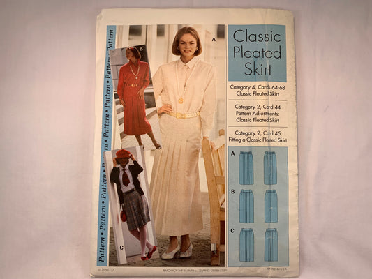 Sewing Step-By-Step Classic Pleated Skirt, Category 4 Cards 64-68, Size 4-22, Uncut, Vintage 1994