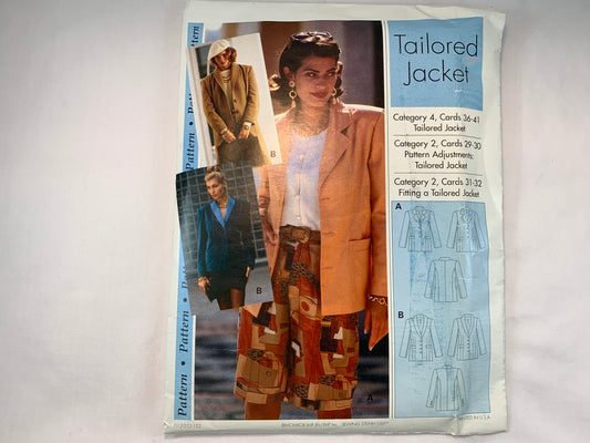 Sewing Step-By-Step Tailored Jacket, Category 4 Cards 36-41, Size 4-22, Cut, Vintage 1993