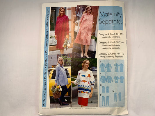 Sewing Step-By-Step Maternity Separates, Category 4 Cards 131-135, Size 4-22, Uncut, Vintage 1993