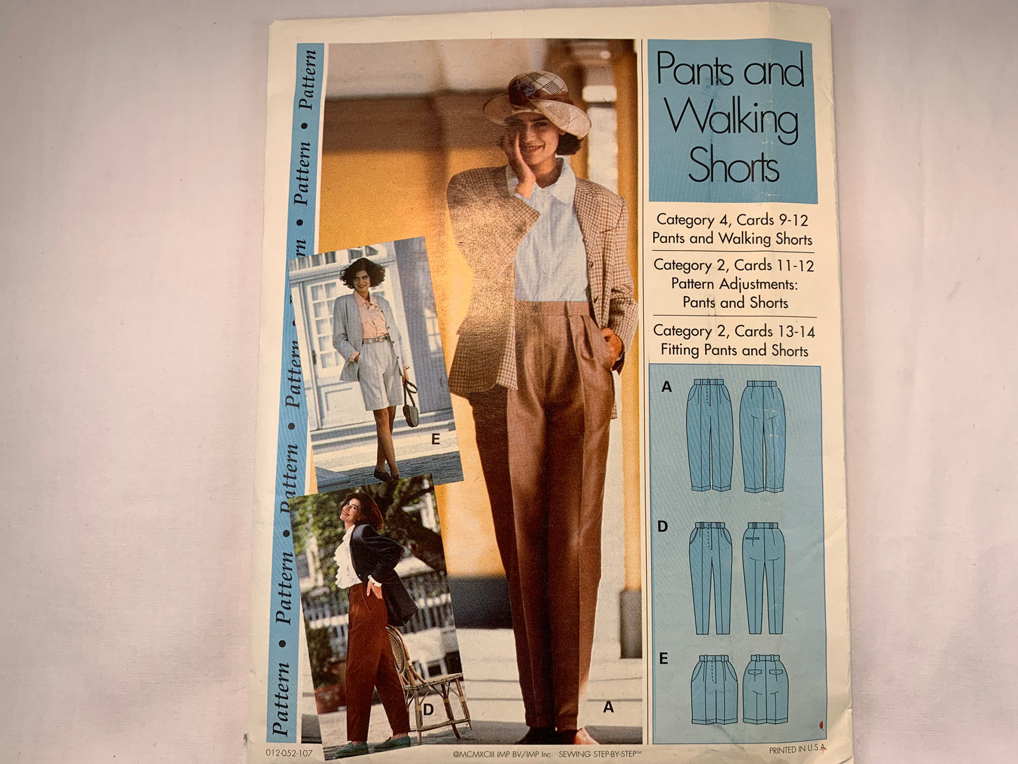 Sewing Step-By-Step Pants And Walking Shorts, Category 4 Cards 9-12, Size 4-22, Uncut, Vintage 1993