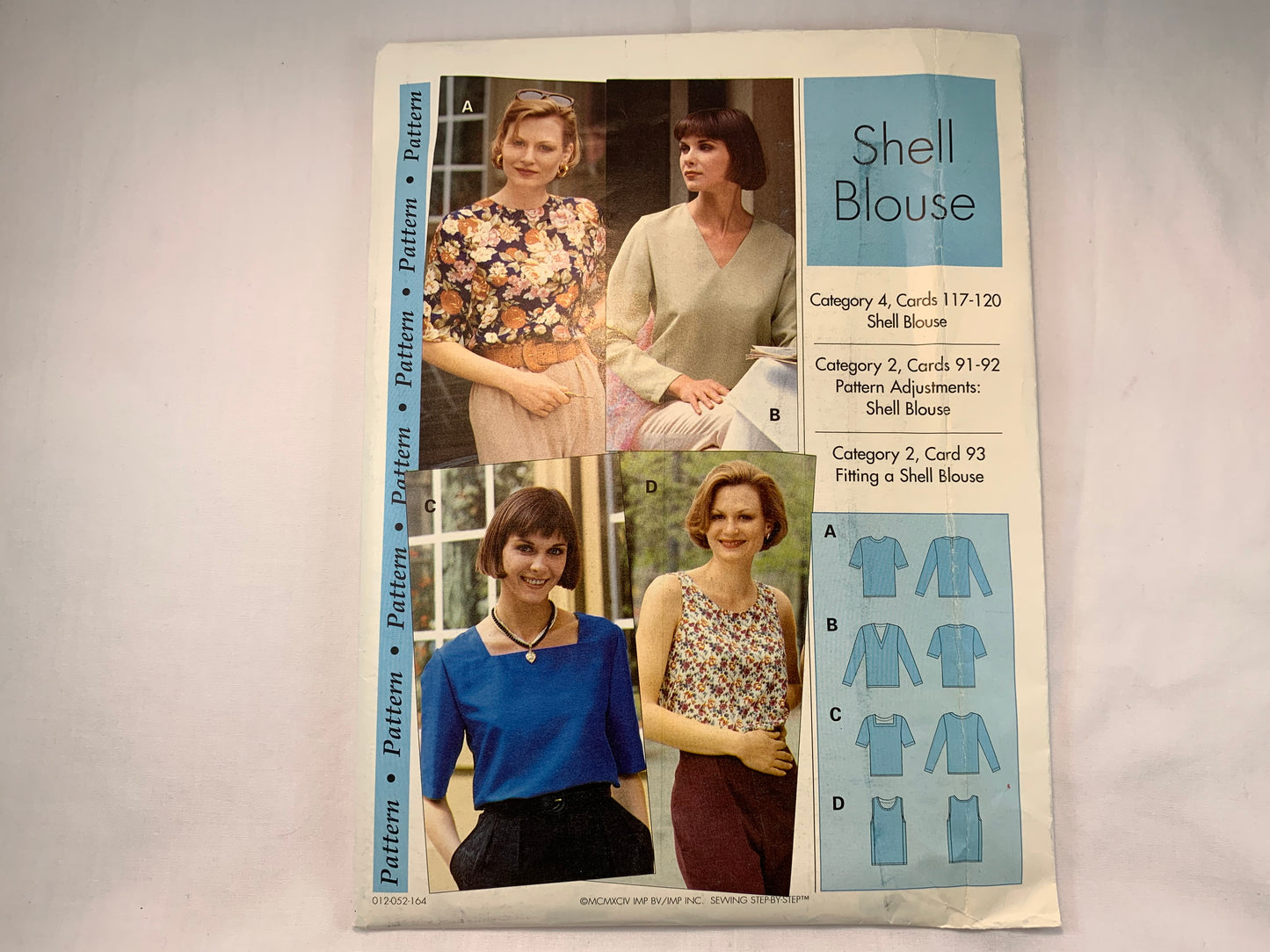 Sewing Step-By-Step Shell Blouse, Category 4 Cards 117-120, Size 4-22, Uncut, Vintage 1994
