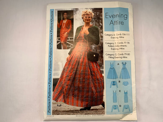 Sewing Step-By-Step Evening Attire, Category 4 Cards 103-111, Size 4-22, Uncut, Vintage 1994
