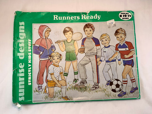 Sunrise Designs Pattern, Uncut, Girl's/Boy's Tank Top, Shorts, Sweatshirt, Jogging Pants, T-Shirt, Joggers Set, Pajamas, Jacket, Size 8-12