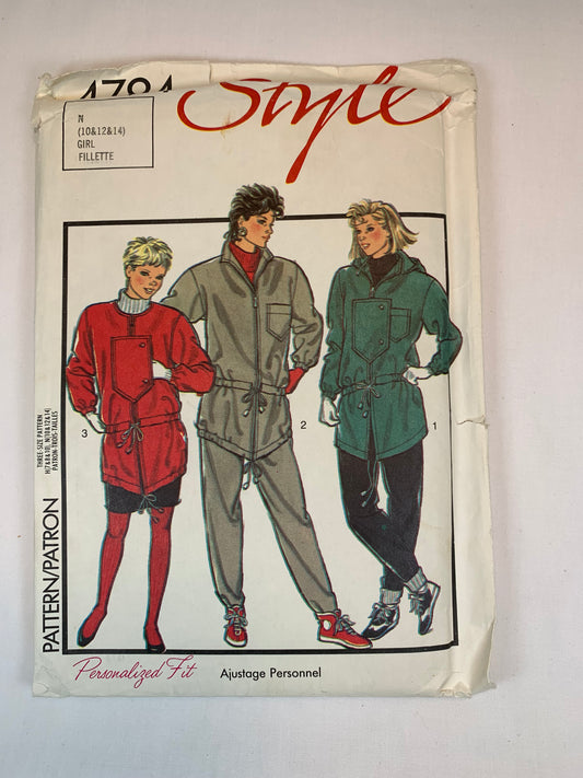 Style 4794 Misses' Lined Jacket, Hood, Size 10-14, Uncut, Vintage 1986