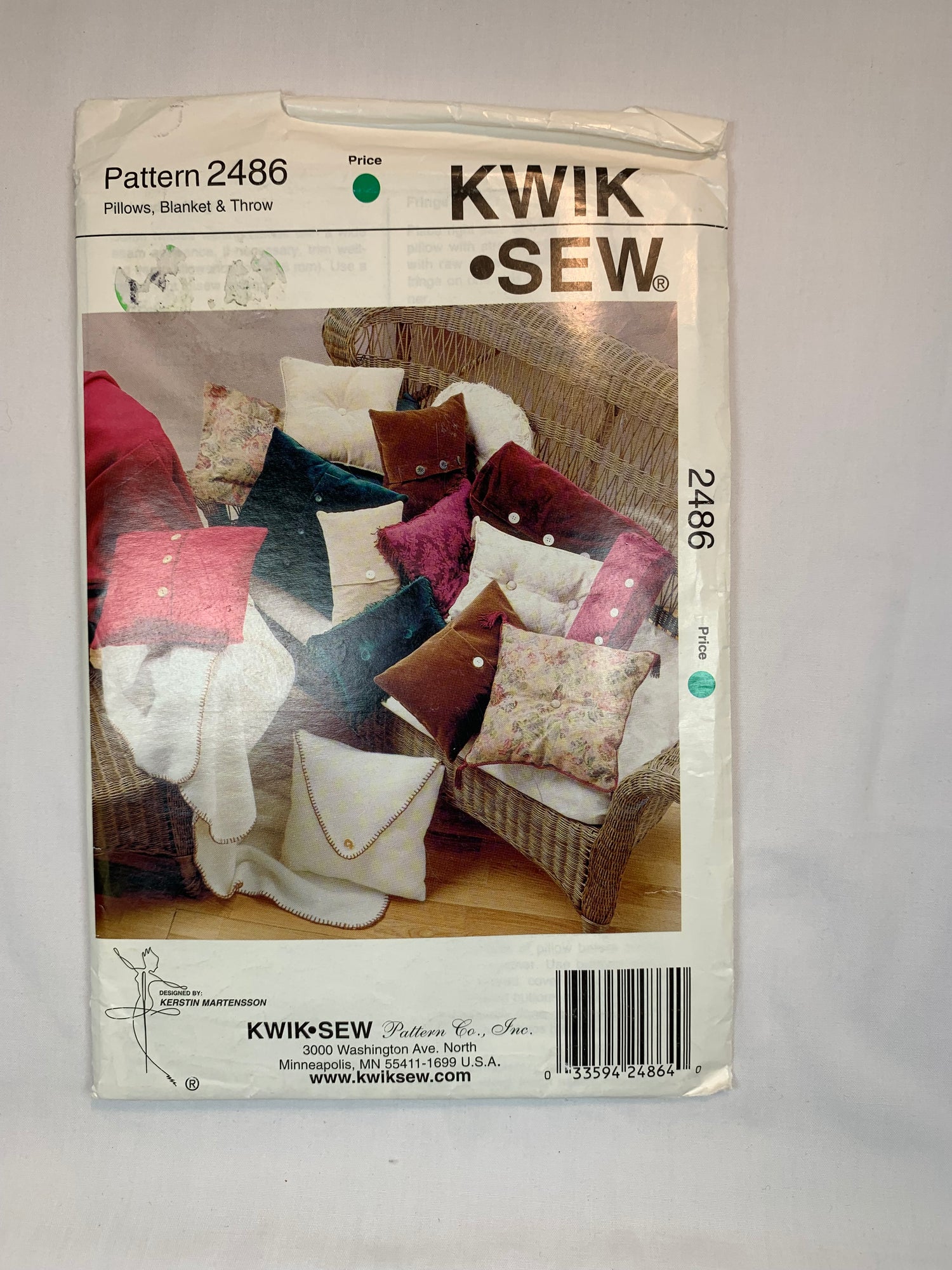 Kwik 2486 Crafts, Pillows, Throws, Blankets, Uncut, Vintage 1995