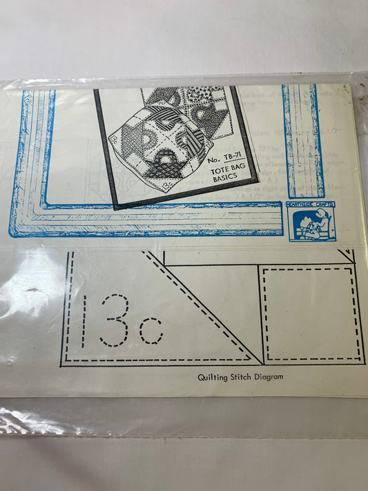 Designer Series Sewing Pattern BD - 78 Crafts, Basket Design Stamp Block, Tote Bag Basics TB-71, Uncut, Vintage 1992