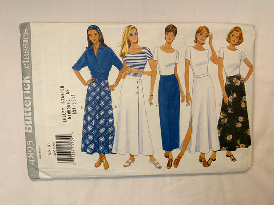 Butterick 4895 Misses' Skirt, Size 6-10, Uncut, Vintage 1997