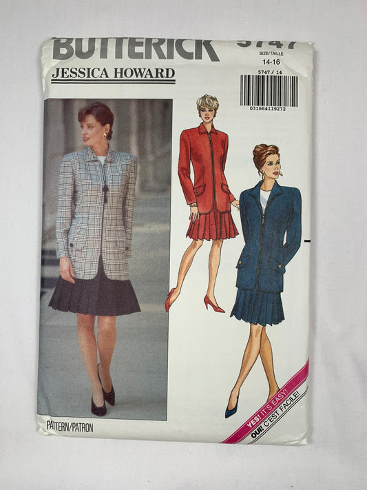 Butterick 5723 Misses' Jacket, Top, Skirt, Size 14-16, Uncut, Vintage 1991