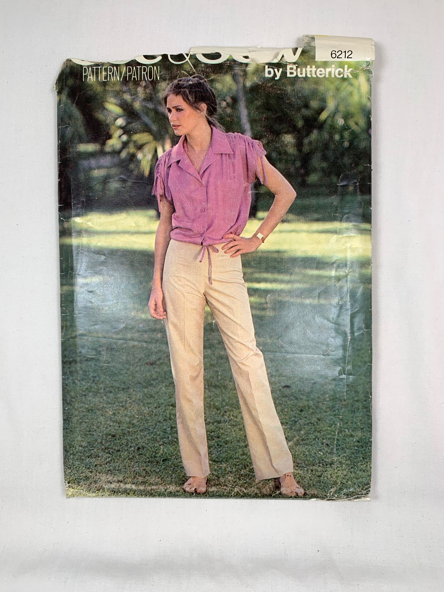 Butterick 6212 See & Sew Misses' Top, Pants, Size 8, Uncut, Vintage 1970