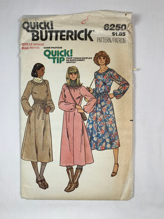 Butterick 6250 Misses' Dress, Size 6, Uncut, Vintage 1970