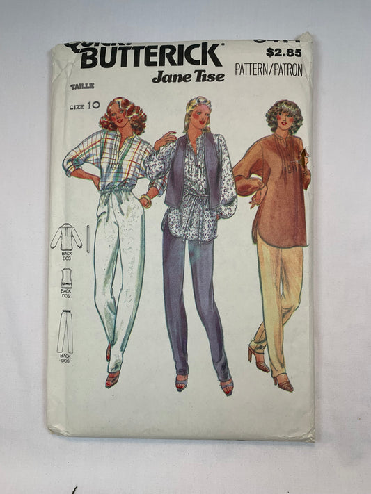 Butterick 6414 Misses' Vest, Tunic, Belt, Pants, Size 12, Uncut, Vintage 1980