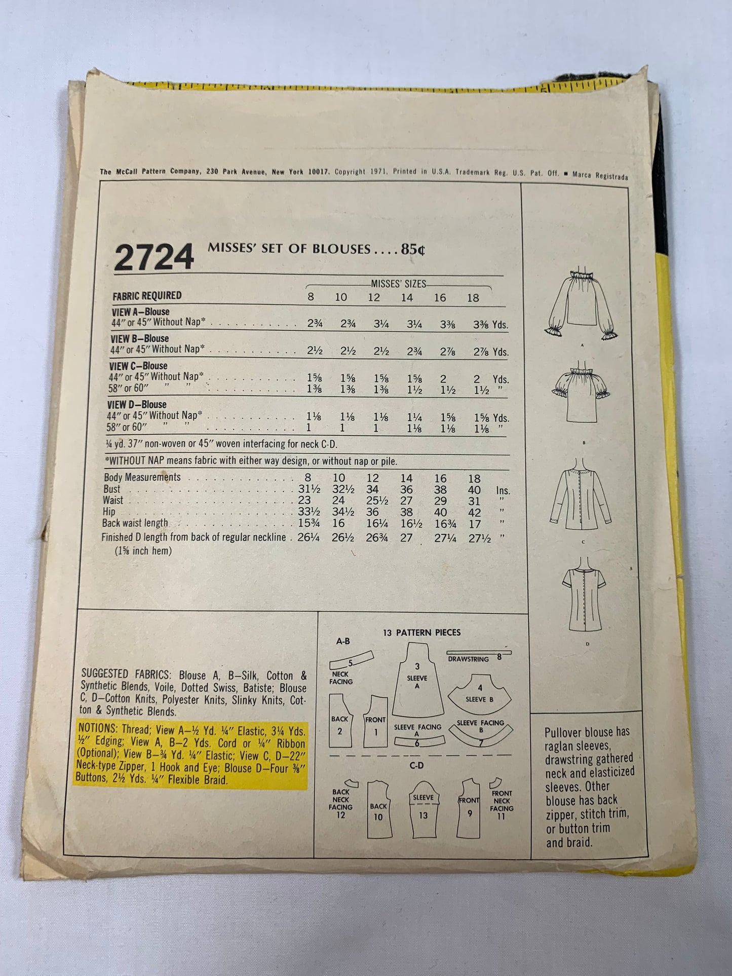 McCall's Sewing Pattern Misses' Shirt Dresses with Set-In Waistband, and  Hem Variati-14-16-18-20-22