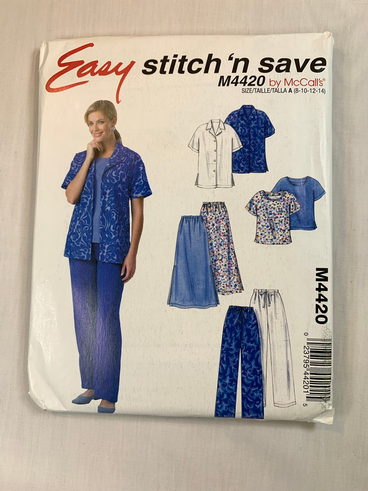 McCall's M4420 Stitch 'N Save Shirt, Top, Skirt, Pants, Size 8-14, Uncut, 2004