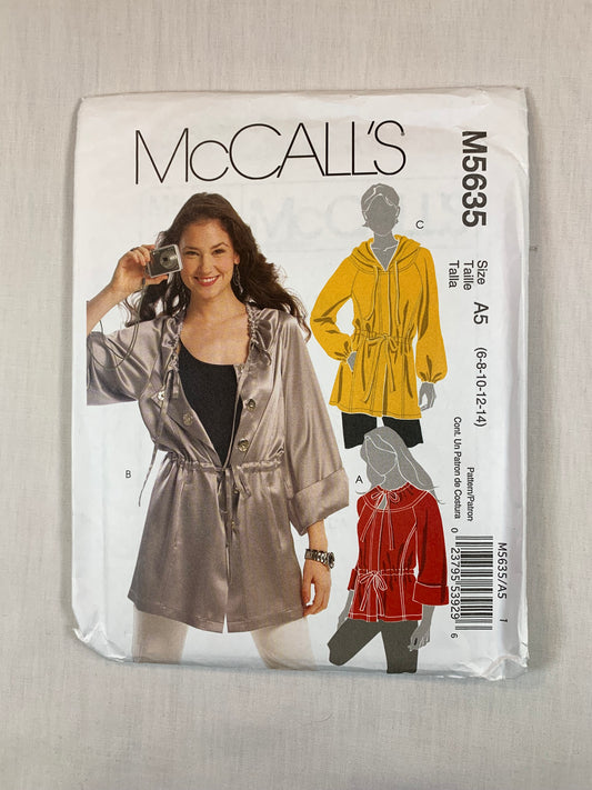 McCall's M5635 Misses' Anorak Jacket, Size 6-14, Uncut, 2008