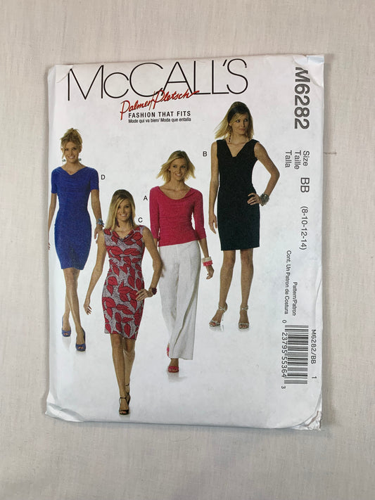 McCall's M6282 Misses' Lined Top, Dresses, Size 8-14, Uncut, 2011