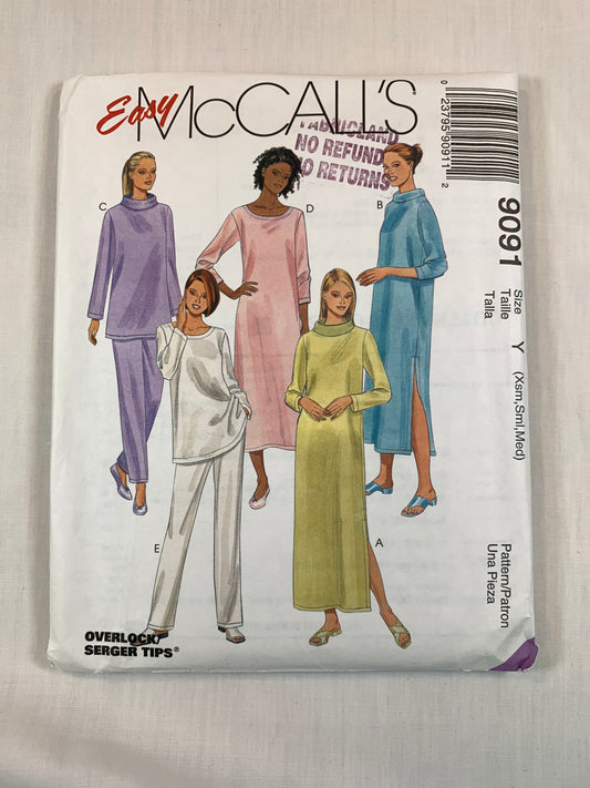 McCalls' Misses' Nightgown, Pajamas, Size 4-14, Uncut, Vintage 1997