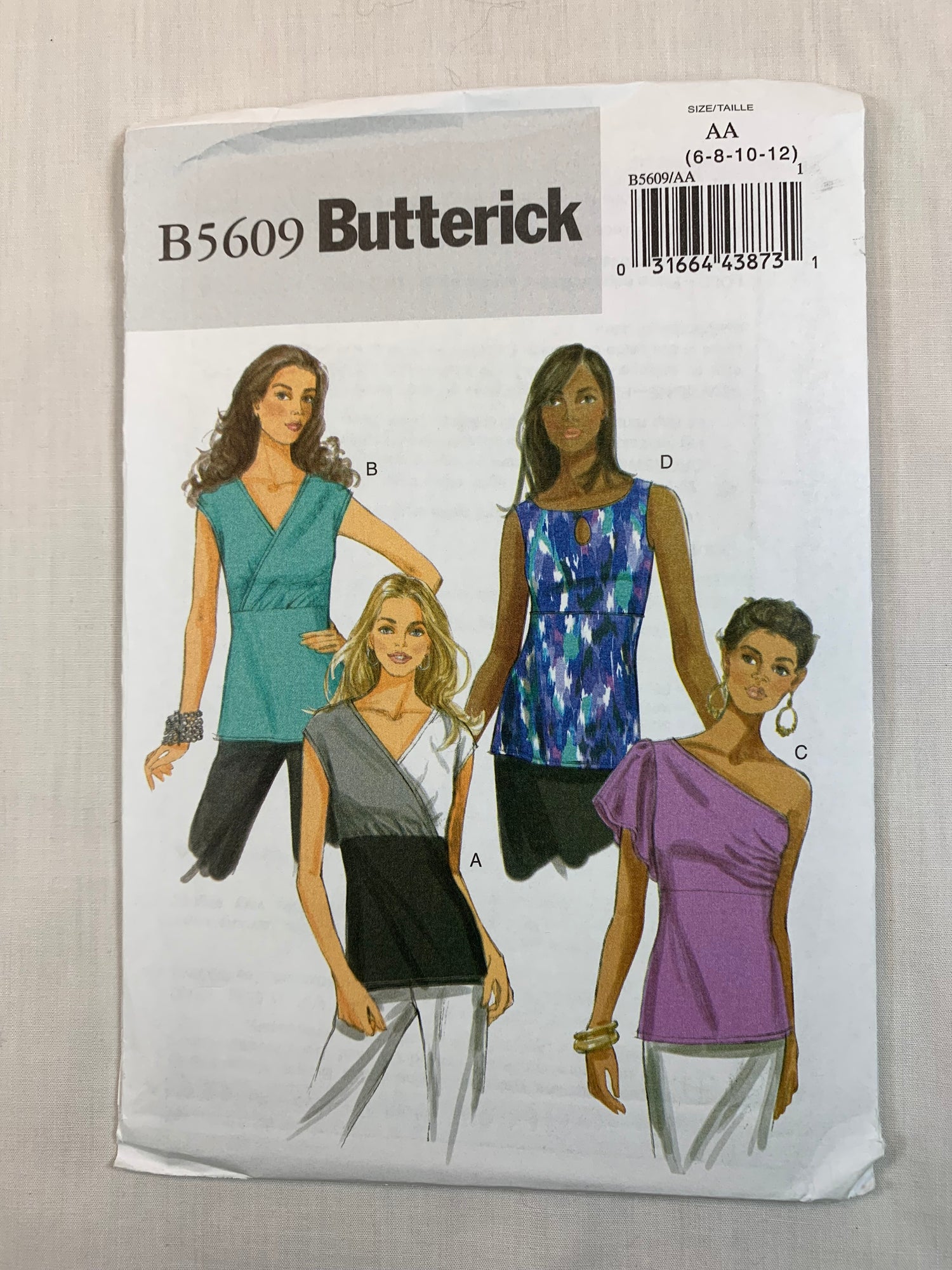 Butterick B5609 Misses' Top, Size 6-12, Uncut, 2011