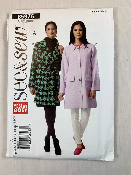 Butterick 5642 See & Sew Misses' Jackets, Size 8-24, Uncut, 2017