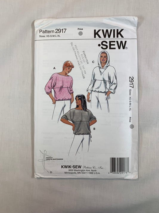 KWIK 2917 Misses' Tops, Size XS-XL, Uncut, 2000