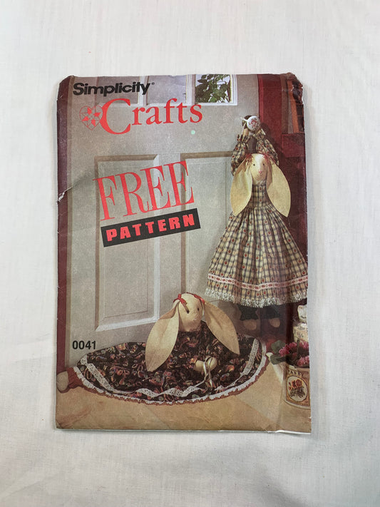 Simplicity Sewing Pattern 0041 Crafts, Home Decor Bunny Draftstopper, Uncut, Doorstopper, Vintage 1983