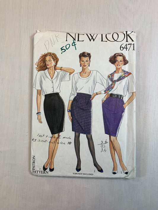 Simplicity 6471 Misses' New Look Skirts, Size 8-14, Cut